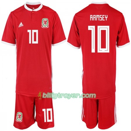 Billige Fotballdrakter Wales RAMSEY 10 Barn Hjemmedraktsett 2018/19 Kortermet